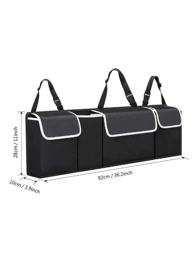 منظم صندوق السيارة الخلفي القابل للطي مع شنطة تخزين معلقة عالية السعة - مناسب لجميع أنواع السيارات SUV - Image 4